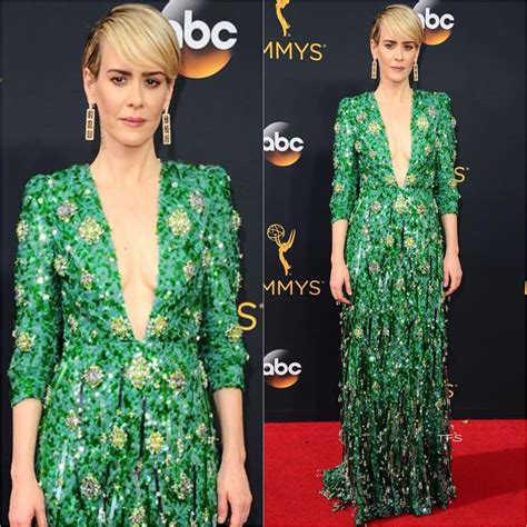 sarah paulson green prada|sarah paulson jacket.